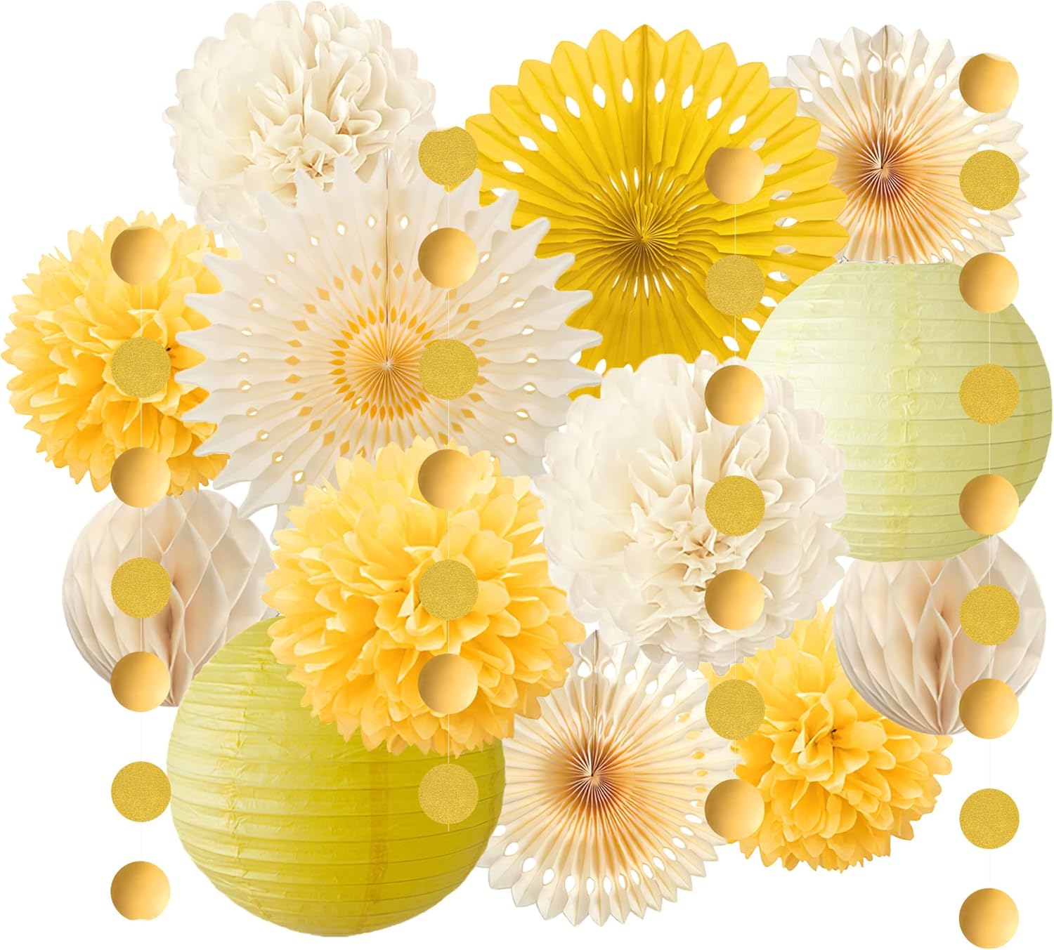 Baby Products Lotion - Dekorasi Pesta Kuning Kipas Kertas Kuning