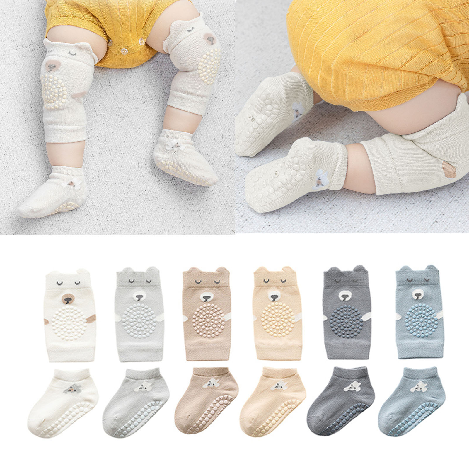 Kaus kaki bantalan lutut meran - Baby Knee Pad Crawling ulasan dan harga