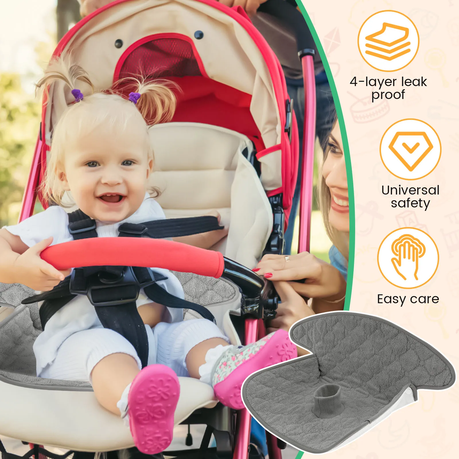 2 Buah Alas Pipis Bayi Poliest - Infant Car Seat Cover ulasan dan harga