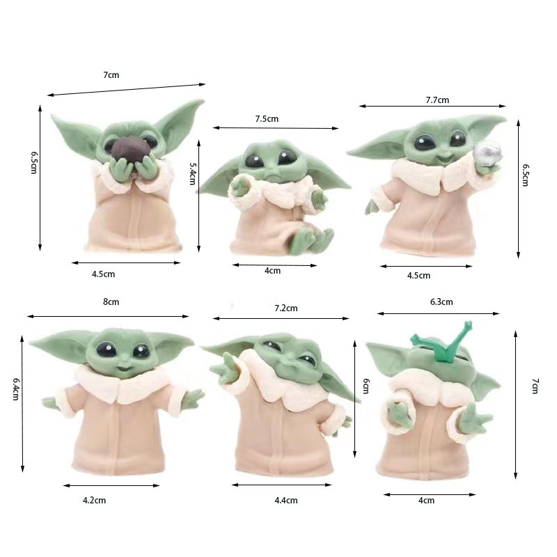 6 Buah Mainan Star Wars 4-6Cm  - Baby Yoda Products ulasan dan harga